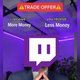 A screenshot of the Twitch logo superimposed over TikToker bradeazy folding his hands while wearing a suit.
